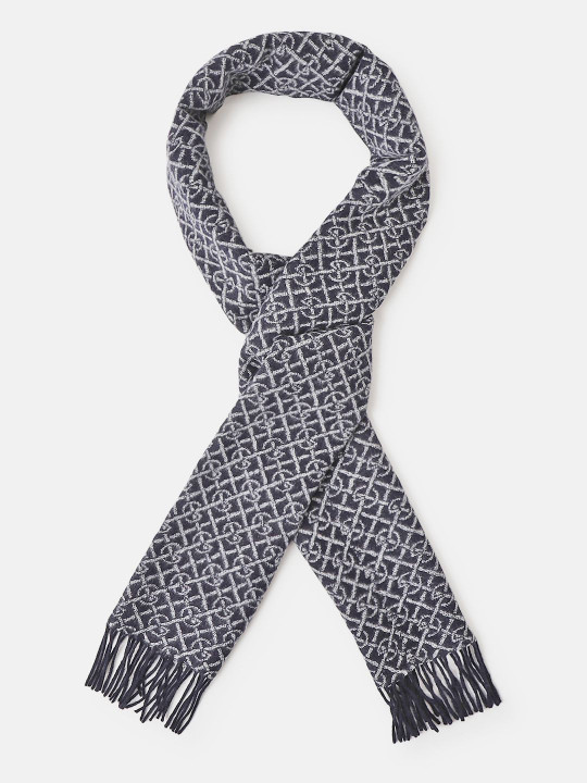 GANT Men Printed Fringed Scarf