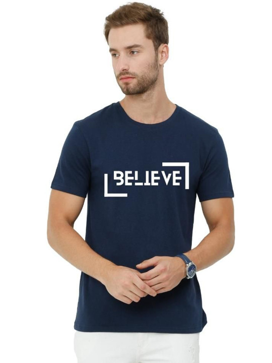 ECOLINE Clothing Men Bio Finish Typography Printed Round Neck Cotton T-shirt