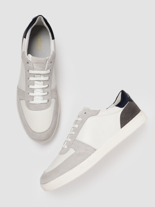 Geox Men Colourblocked Leather Sneakers