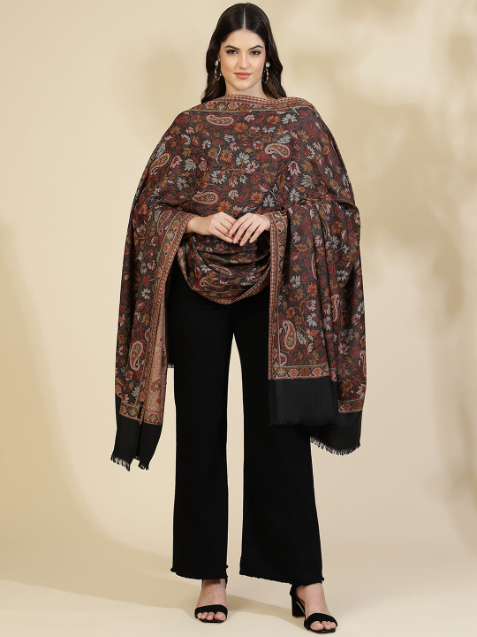 Zamour Paisley Woven Design Jacquard Weave Shawl