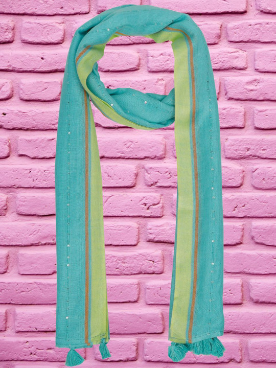 Dupatta Bazaar Women Striped Tasselled Stole