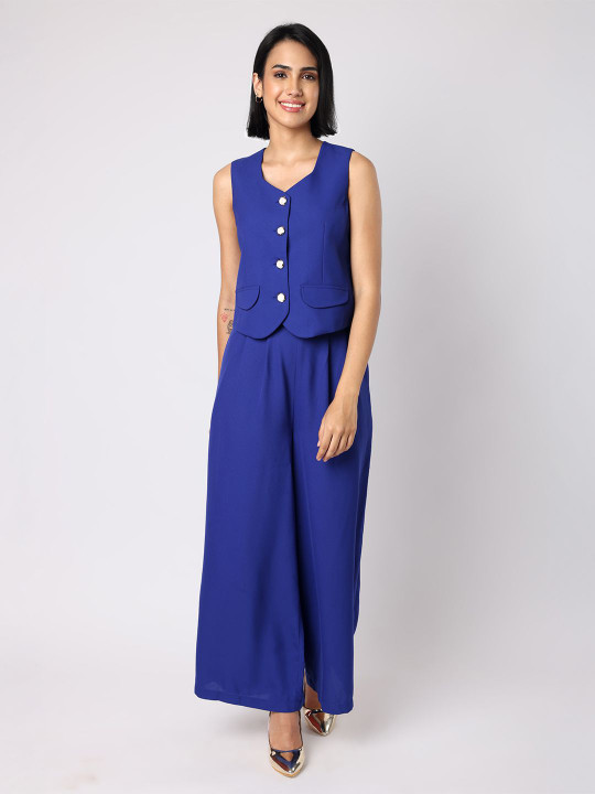 BLANC9 V Neck Sleeveless Waistcoat With Trouser