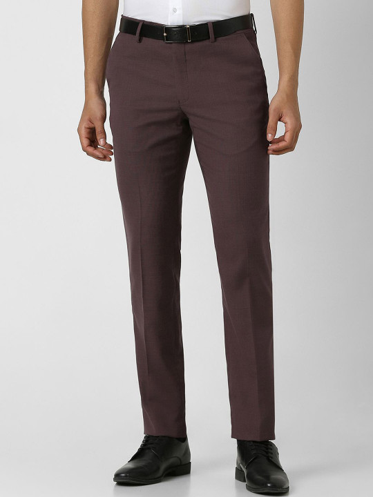 Van Heusen Men Slim Fit Mid-Rise Formal Trousers