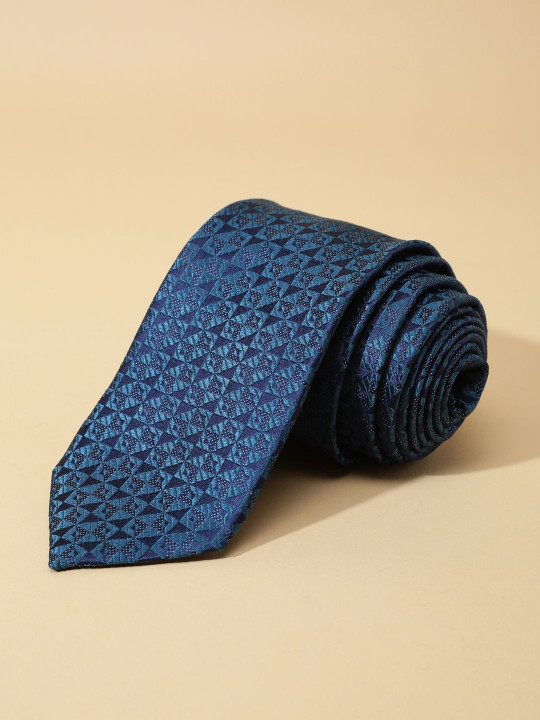Peter England Men Woven Design Broad Tie