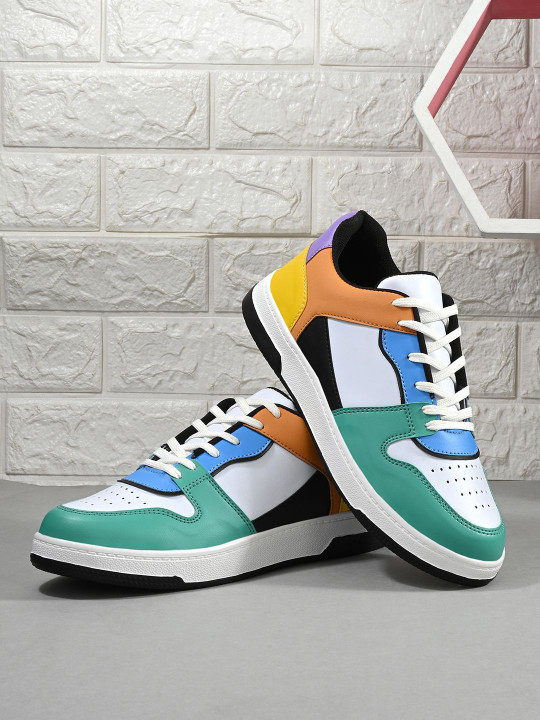 Kook N Keech Men Colourblocked PU Sneakers