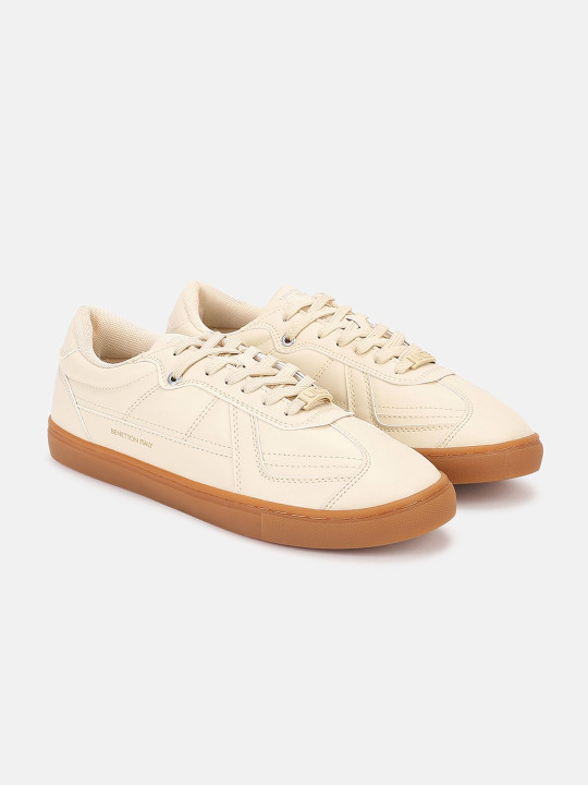 United Colors of Benetton Men Textured PU Sneakers