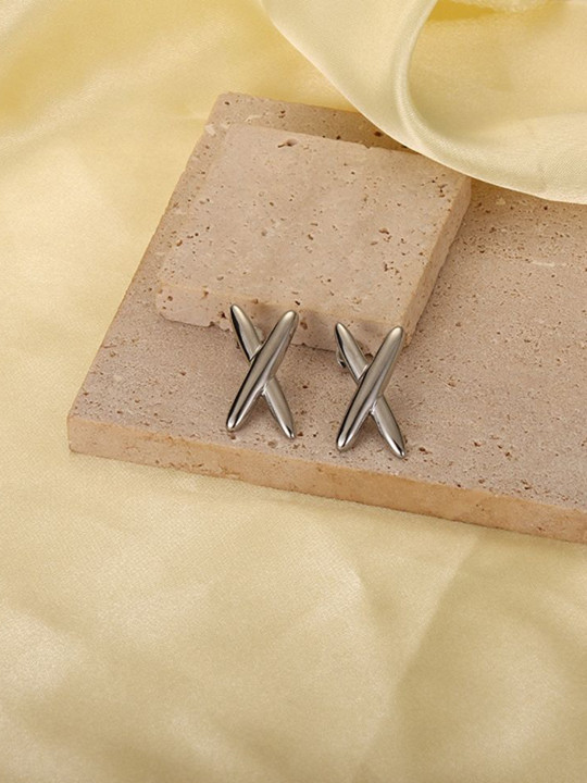 MYKI Stainless Steel Gold Plated Contemporary Studs