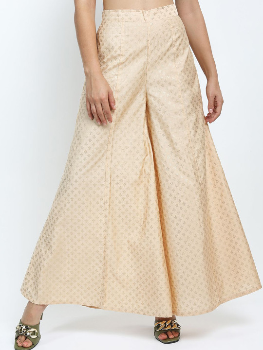 Vishudh Women Ethnic Motifs Printed Flared Palazzos