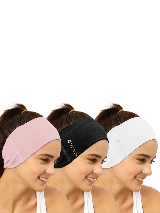 FREECULTR Unisex Pack Of 3 Printed Anti Microbial Multipurpose Bandana Headband