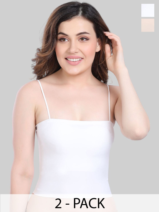 PLUMBURY Pack Of 2 Removable Padded Camisoles