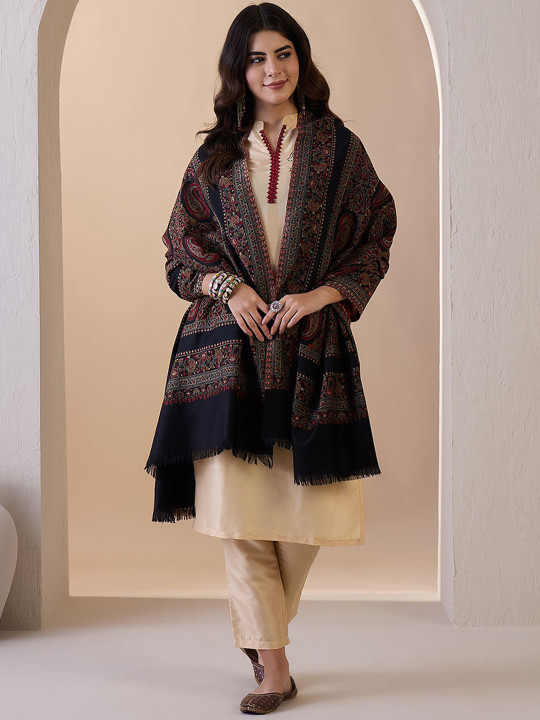 SAHASIKA Ethnic Motifs Woven Design Shawl