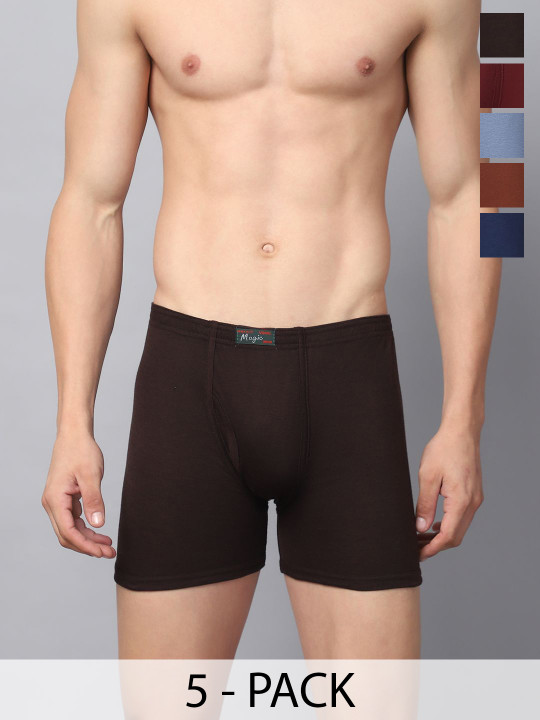 MACK JONNEY Pack Of 5 Cotton Assorted Trunks MAGIC_BLUE_J.._05