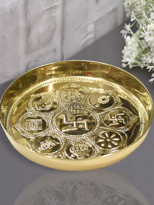 DSH Crafting Your Curiosity Brass Easy to Clean Navratri Pooja Thali