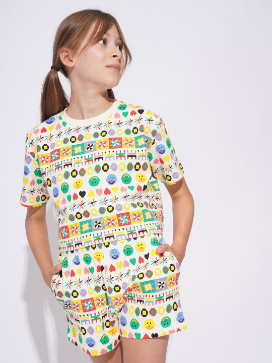 Vero Moda Girls Conversational Printed Round Neck Cotton T-shirt