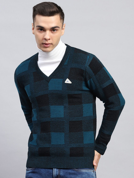 Monte Carlo Men Checked Woollen Pullover