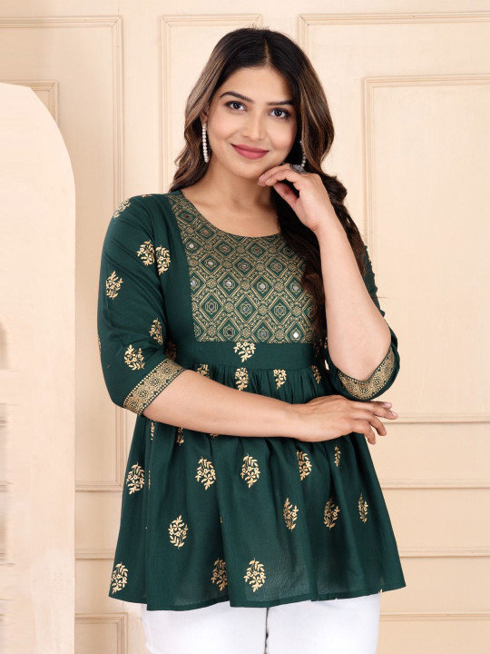 Cloth Bites Women Ethnic Motifs Printed Round Neck Top