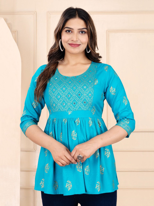 Cloth Bites Women Ethnic Motifs Printed Round Neck Top