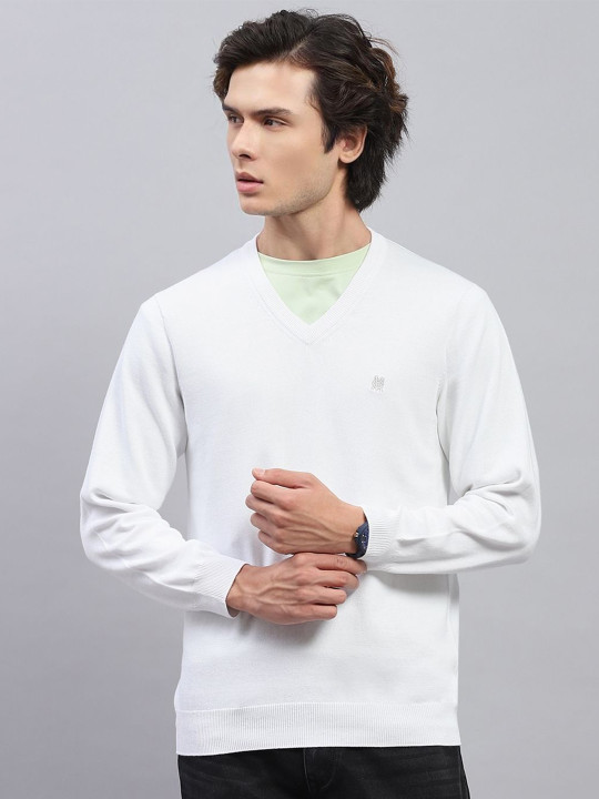 Monte Carlo Men Cotton V-Neck Pullover Sweater