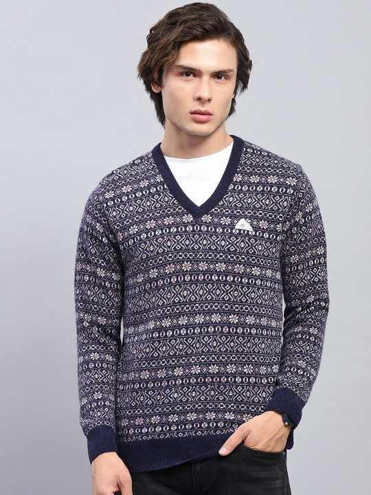 Monte Carlo Men V-Neck Winter Woollen Pullover