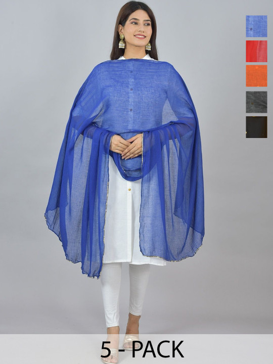 LA FEMINAE Pack of 5 Pure Cotton Dupatta