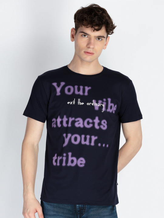 Status Quo Men Printed Raw Edge T-shirt
