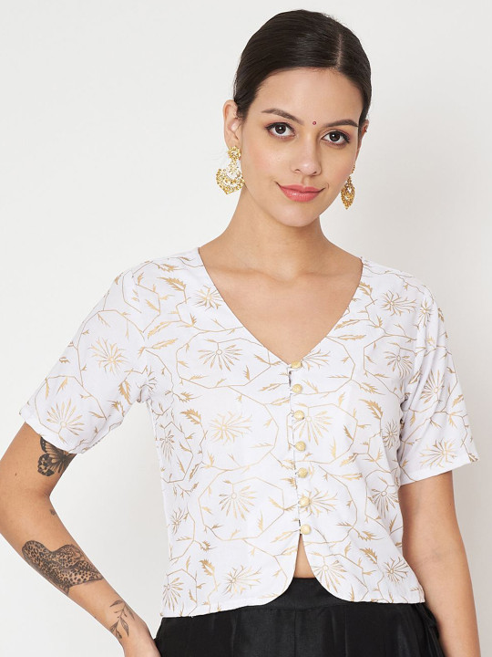 studio rasa Women Floral Printed V-Neck Top