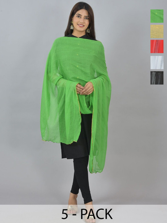 LA FEMINAE Pack of 5 Pure Cotton Dupatta