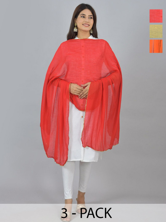 LA FEMINAE Pack of 3 Pure Cotton Dupatta