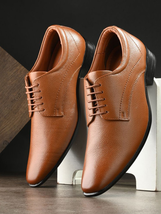 Auserio Men Leather Derbys Formal Shoes