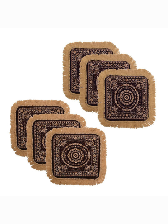Kuber Industries Floral Velvet 6 Piece Easy to Clean House Warming Prayer Mats