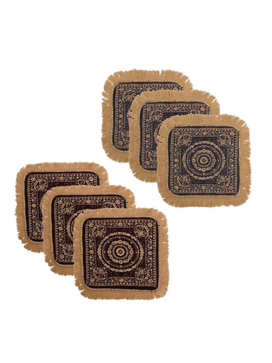 Kuber Industries Floral Velvet 6 Piece Light-Weight House Warming Prayer Mats