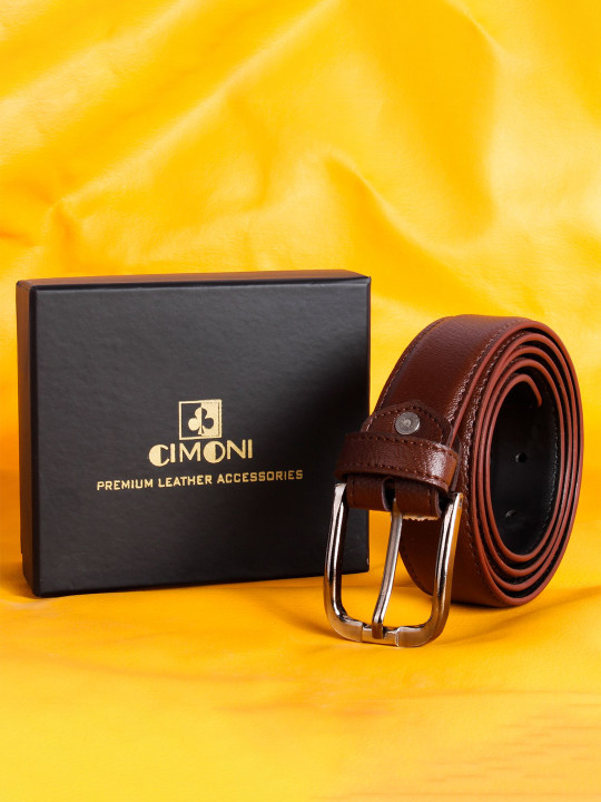 CIMONI Men Textured Tang Closure Formal Belt