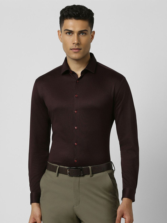 Van Heusen Men Spread Collar Checked Cotton Slim Fit Formal Shirt