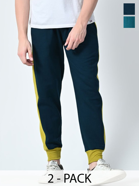 BAESD Men Pack Of 2 Relaxed Fit Mid-Rise Joggers