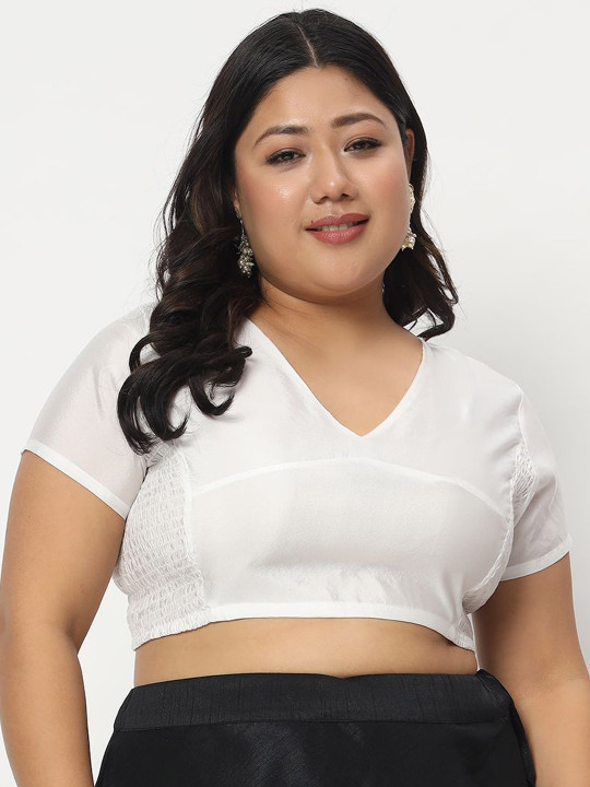 studio rasa V-Neck Stretchable Saree Blouse