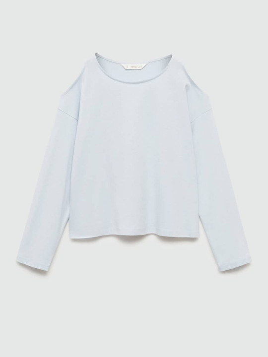 Mango Kids Girls Cold-Shoulder Cotton Top