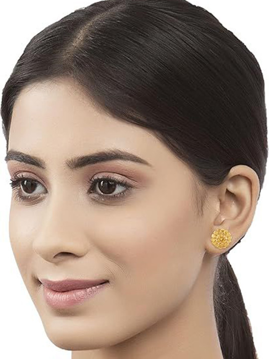 Heer Collection Gold-Plated Contemporary Studded Earrings