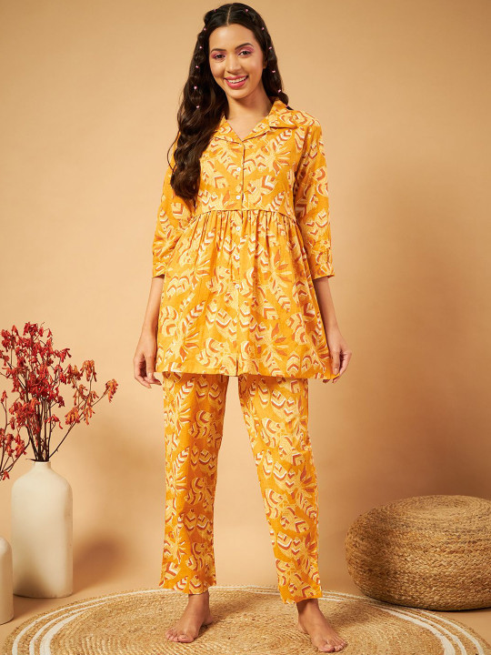 ETC X fwd Women Pure Cotton Floral Printed Night suit