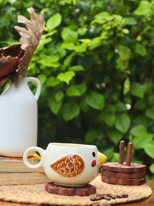 WEAVING HOMES White Conversational Ceramic Microwave Safe Mug-220ml