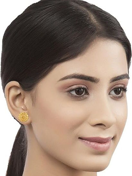 Lila Gold Plated Temple Contemporary Studs Earrings