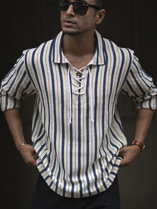 Men Striped Spread Collar Casual Shirt deal from myntra