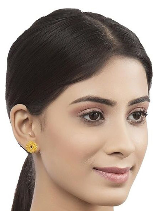 Lila Gold Plated Antique Contemporary Studs Earrings