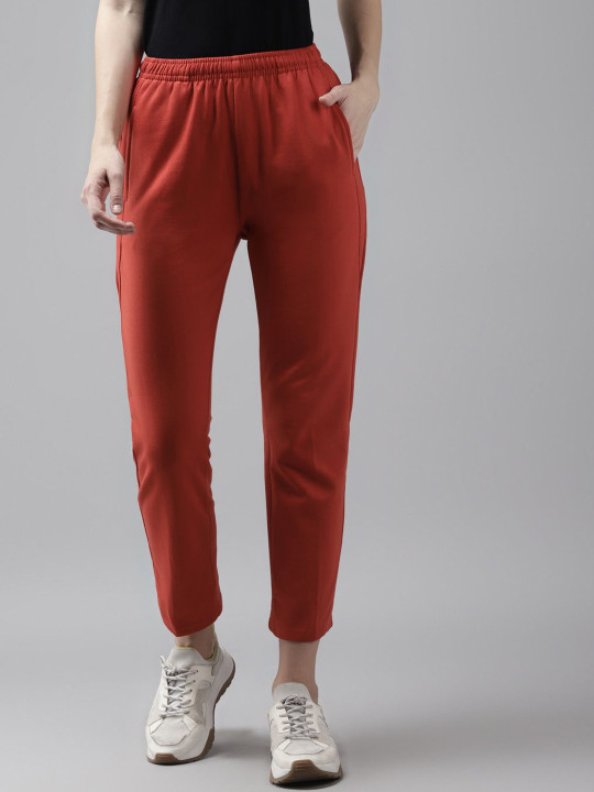 Cayman Women Straight Fit Pure Cotton Cropped Track Pants
