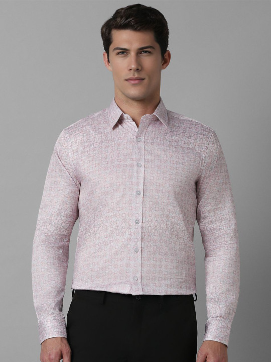 Louis Philippe Men Spread Collar Conversational Printed Cotton Slim Fit Formal Shirt