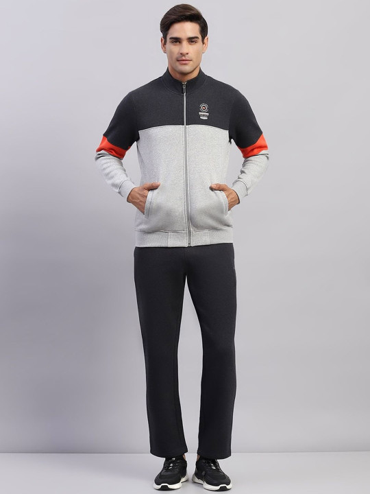 Monte Carlo Men Printed Mock Neck Tracksuit