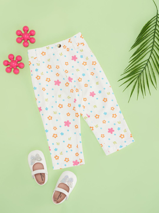 Pantaloons Baby Girls Floral Trousers