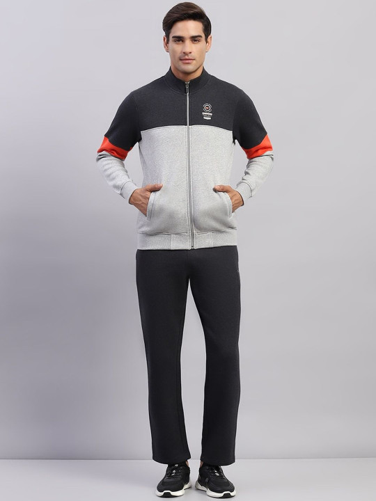 Monte Carlo Men Printed Mock Neck Tracksuit
