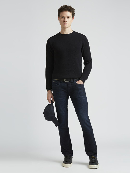 Pepe Jeans Men Solid Round Neck Pure Cotton Sweater