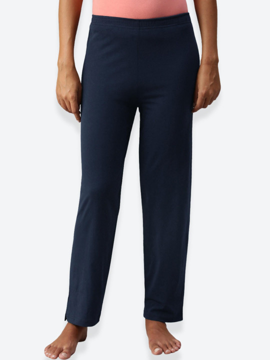 NOT YET by us Women Navy Blue Solid Lounge Pant