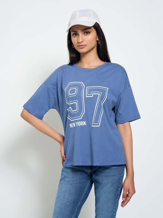 SF JEANS by Pantaloons Women Round Neck Cotton Top